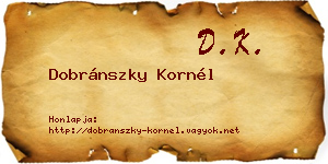 Dobránszky Kornél névjegykártya