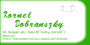 kornel dobranszky business card